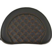 Contoured Sissy Bar Pad — 20,5 cm (8"), 25,5 cm (10"), Black, Orange