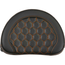 Contoured Sissy Bar Pad — 20,5 cm (8"), 25,5 cm (10"), Black, Orange