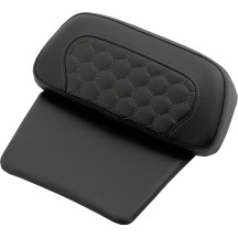 Chopped Tour Pak Backrest Pads — 35.5 cm, 14 in, Black, Gray Stitching