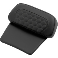 Chopped Tour Pak Backrest Pads — 35.5 cm, 14 in, Black, Gray Stitching