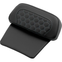 Chopped Tour Pak Backrest Pads — 35.5 cm (14"), Black, Honeycomb, Silver Stitching