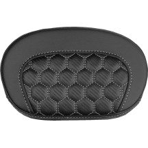 Mini Contour Sissy Bar Pad — 16.5 cm x 26.5 cm, Black, White Stitching