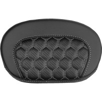 Mini Contour Sissy Bar Pad — 16.5 cm x 26.5 cm, Black, White Stitching