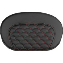 Mini Contour Sissy Bar Pad — 16.5 cm x 26.5 cm, Black/Red Stitching