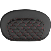 Mini Contour Sissy Bar Pad — 16.5 cm x 26.5 cm, Black/Red Stitching