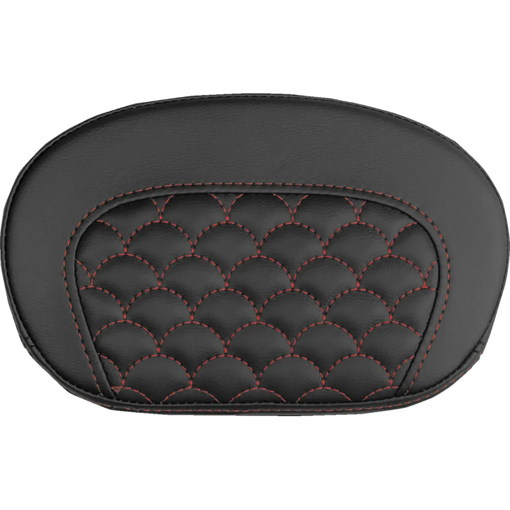 Mini Contour Sissy Bar Pad — 16.5 cm x 26.5 cm, Black/Red Stitching