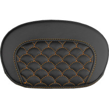 Mini Contour Sissy Bar Pad — 16,5 cm x 26,5 cm, Black, Orange Stitching