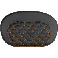 Mini Contour Sissy Bar Pad — 16,5 cm x 26,5 cm, Black, Orange Stitching