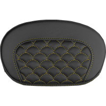 Mini Contour Sissy Bar Pad — 26.5 cm x 16.5 cm, Black, Gold Stitching