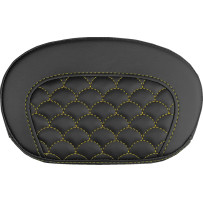 Mini Contour Sissy Bar Pad — 26.5 cm x 16.5 cm, Black, Gold Stitching