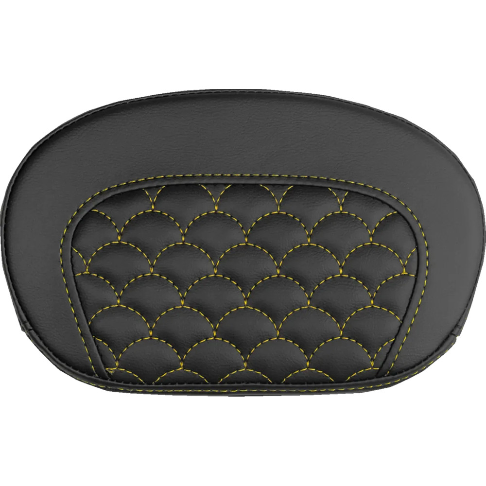 Mini Contour Sissy Bar Pad — 26.5 cm x 16.5 cm, Black, Gold Stitching