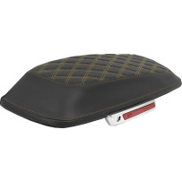 Lattice Stitched Saddlebag Lid Covers — Black, Gold Stitching