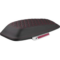 Tri-Gripper Saddlebag Lid Covers — Black, Red Stitching, Pair