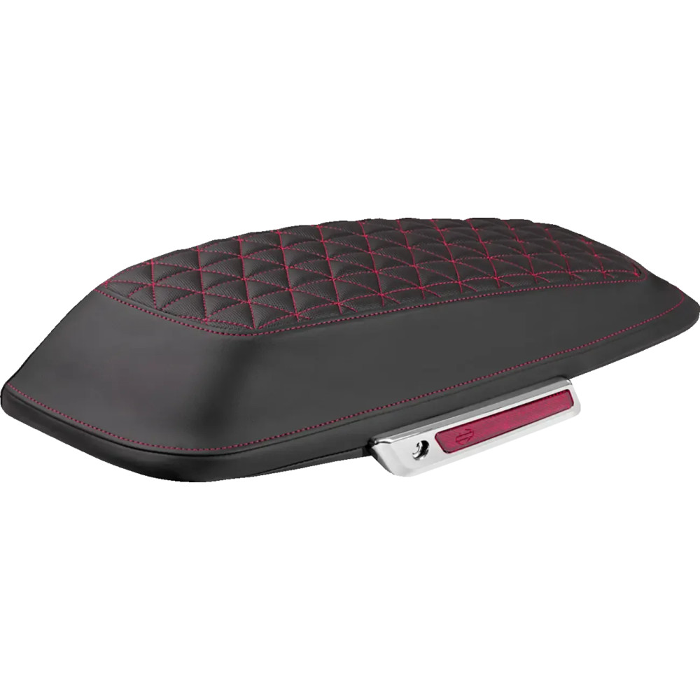 Tri-Gripper Saddlebag Lid Covers — Black, Red Stitching, Pair