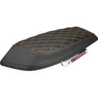 Saddlebag Lid Covers — Black, Orange Stitching