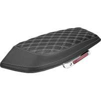 Saddlebag Lid Covers — Black, White Stitching