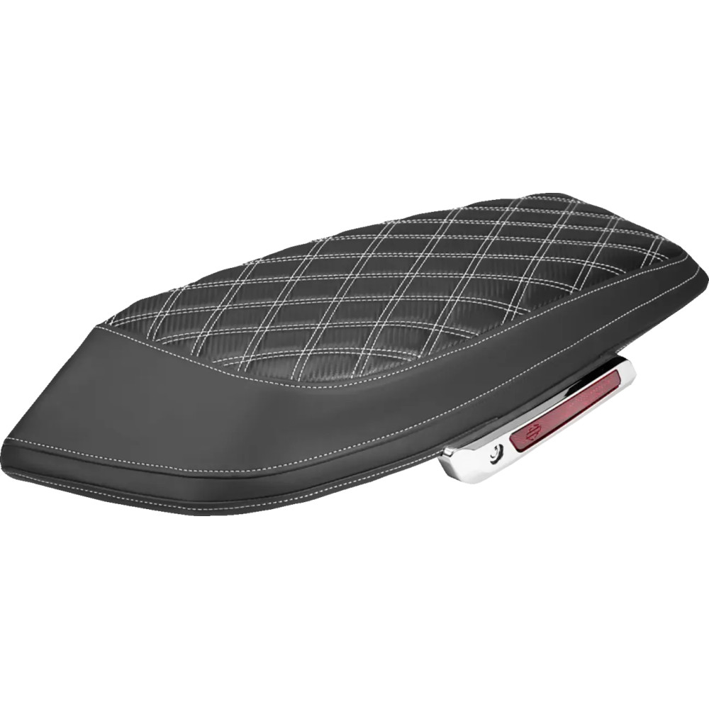 Saddlebag Lid Covers — Black, White Stitching
