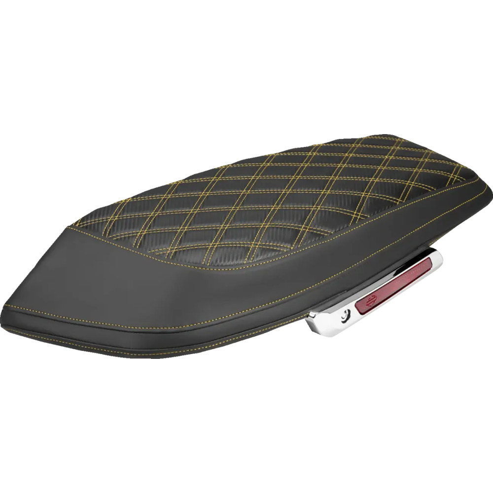 Saddlebag Lid Covers — Black, Gold Stitching, Pair