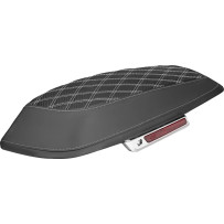 Saddlebag Lid Covers — Black, White Stitching, Pair
