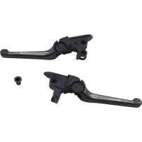 Anthem Adjustable Lever Set for Harley Models — Black, Silver