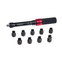 2 in 1 Adjustable Spoke Torque Wrench Kit — 2-10 Nm, Black, Red