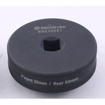 Wheel Nut Impact Socket — 55mm bi-hex, 30mm single hex, 1/2" drive