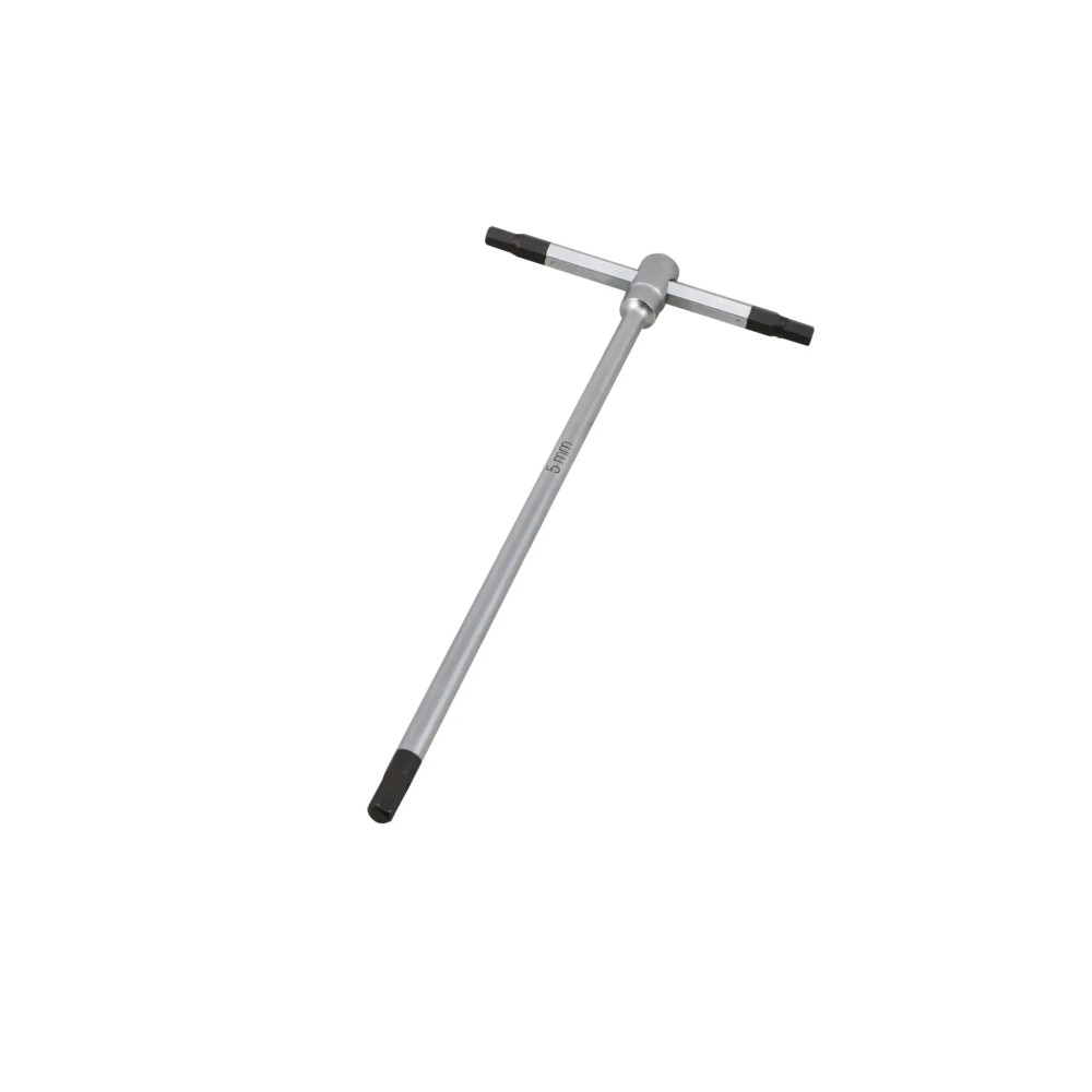 T-Handle Hex Wrench — 5mm Hex x 180mm, Silver