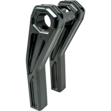 Ascent Pro Risers — 8" rise, 1-1/4" bar clamp, black gloss