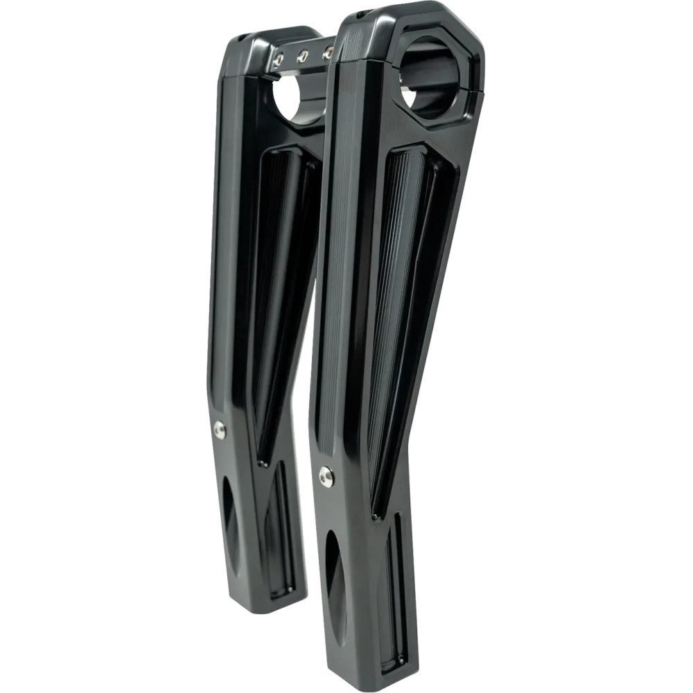 Ascent Pro Risers — 10 in rise, 1-1/4 in clamp, 1-1/2 in pullback, black gloss