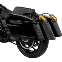 Saddlebag Latch Covers — Black, Anodized, Billet Aluminum