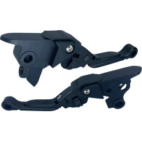 Anthem Pro Adjustable Lever Set for Harley Models — Black polished, Brake & Clutch