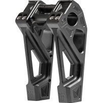 Fastback Risers — 1" Clamping Diameter, 6" Rise, Black Anodized