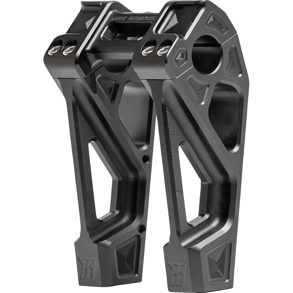Fastback Risers — 1" Clamping Diameter, 6" Rise, Black Anodized