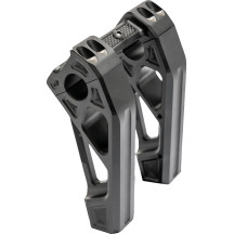 Fastback Risers — 1" Clamping Diameter, 6" Rise, Black Anodized