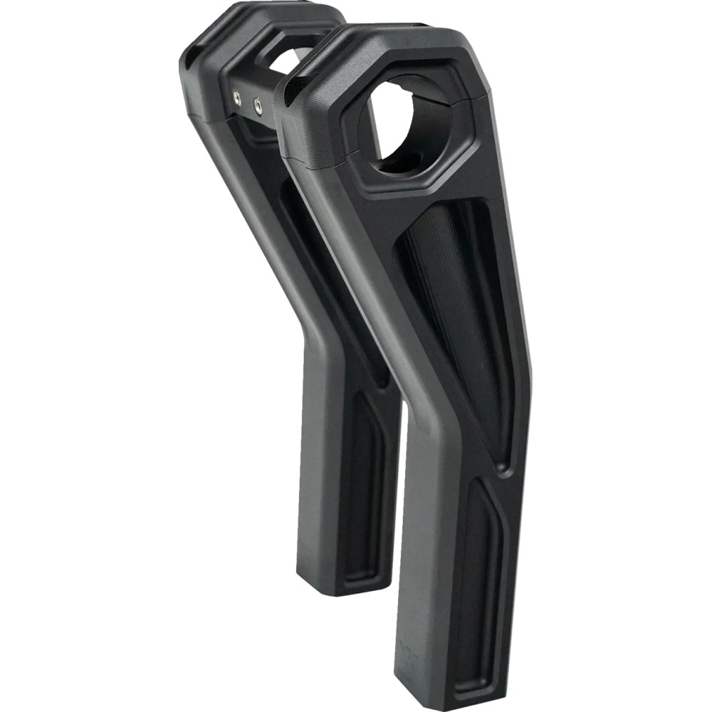 Ascent Pro Risers — 8" rise, 1-1/4" clamp, 1-1/2" pullback, black anodized