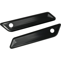 Saddlebag Latch Covers — Black Gloss, Billet Aluminum, Pair
