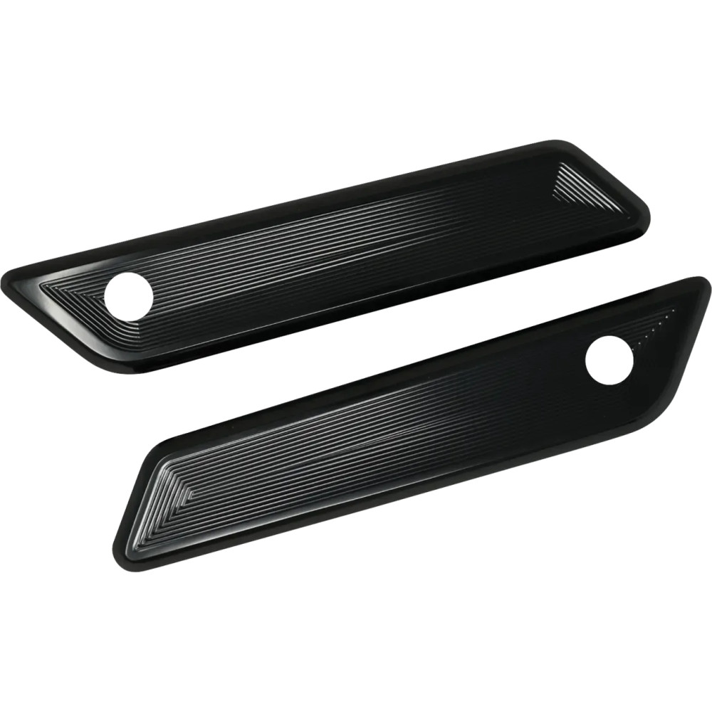 Saddlebag Latch Covers — Black Gloss, Billet Aluminum, Pair