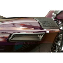 Saddlebag Latch Covers — Black Gloss, Billet Aluminum, Pair