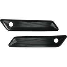 Saddlebag Latch Covers — Black Gloss, Billet Aluminum, Pair