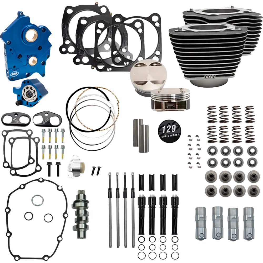 129" Power Package — 129" displacement, 4.32" bore, 11.0:1 compression ratio