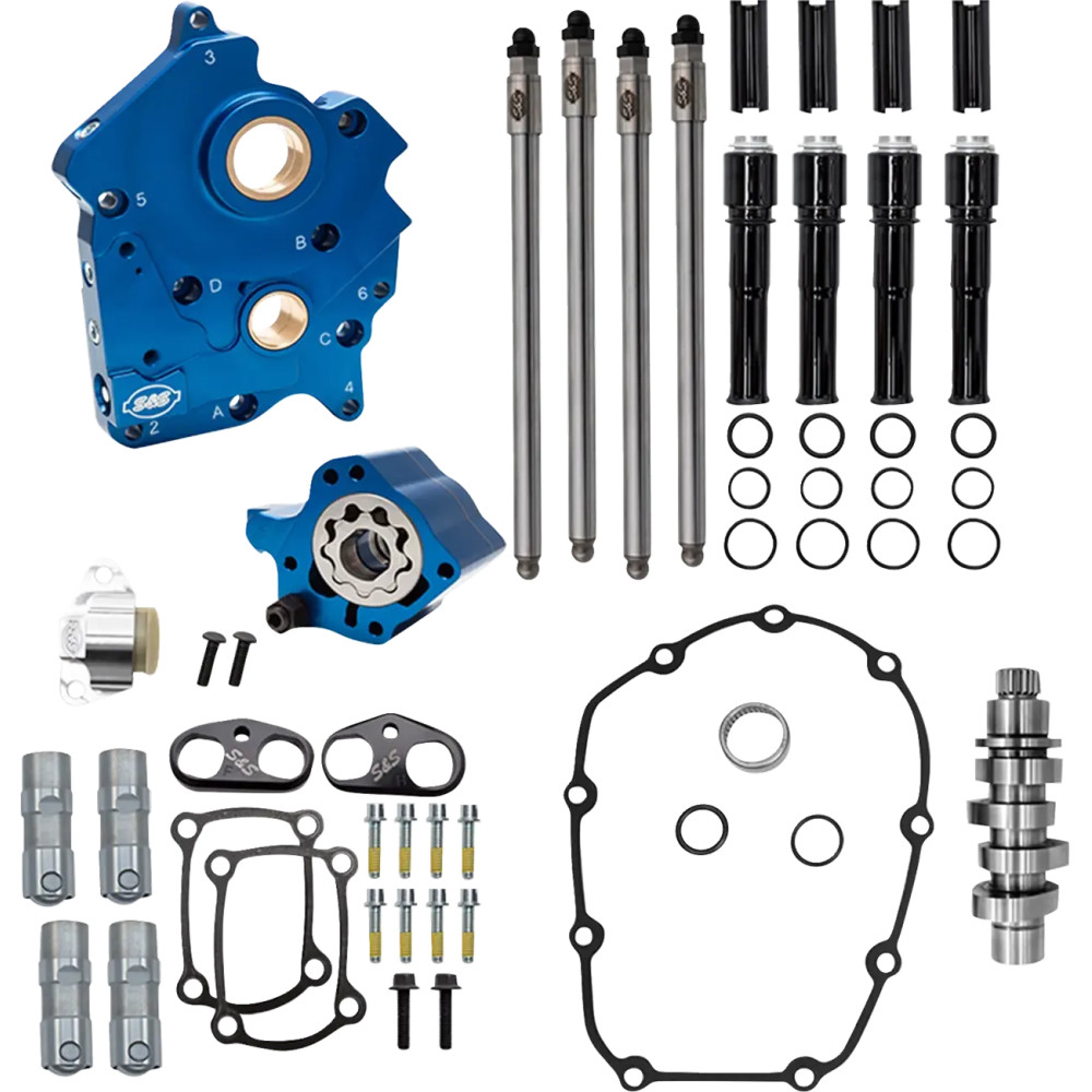 Cam Chest Kit for M8 — Chain Drive, 496 Series, Black Pushrod Tubes