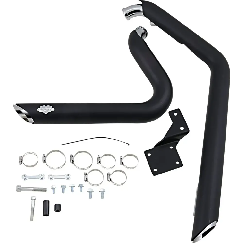 Shortshots Staggered Exhaust System — Chrome, Black