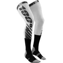 REV Knee Brace Performance Moto Socks — Knee-High, L/XL, White/Black/Gray