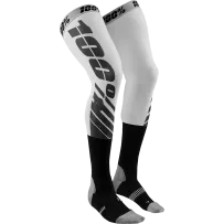 REV Knee Brace Performance Moto Socks — Knee-High, L/XL, White/Black/Gray