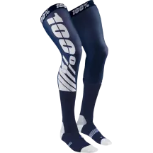 REV Knee Brace Performance Moto Socks — Knee-High, L/XL, Navy/White