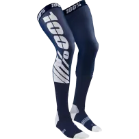 REV Knee Brace Performance Moto Socks — Knee-High, L/XL, Navy/White