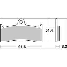 Brake Pad Sinter SA Prime Line — 91.6 mm length, 51.4 mm width, 8.2 mm thickness