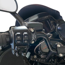 Abrazaderas de soporte de freno/embrague — montaje izquierdo/derecho, negro