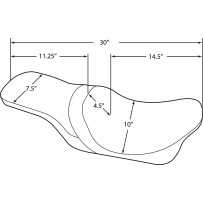 Predator 2-Up Seat — 30-1/2" overall length, fits stock tank, Black