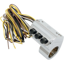 Contour Billet Handlebar Switch — 25.4 mm (1"), 3-button, left mount, chrome